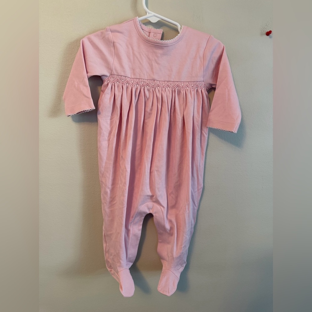 Little English Smocked Pink Footsies